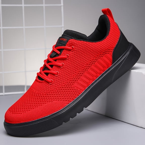 Men's Casual Skate Shoes, Fashionable Knit Sneakers, Breathable Running Shoes, Soft-Soled Lightweight Shoes Breathable Korean-Style Casual Men's Shoes,