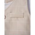 thumbnail image 4 of LiiYii Toddler Baby Boys Vest Shirt Short Set Wedding Gentleman Suit Outfit Tuxedo Formal Suit Beige 70, 4 of 6