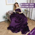 thumbnail image 3 of Plum Fleece Bed Blankets King Size – Warm & Cozy Extra Large Faux Fur Throw For, 3 of 5