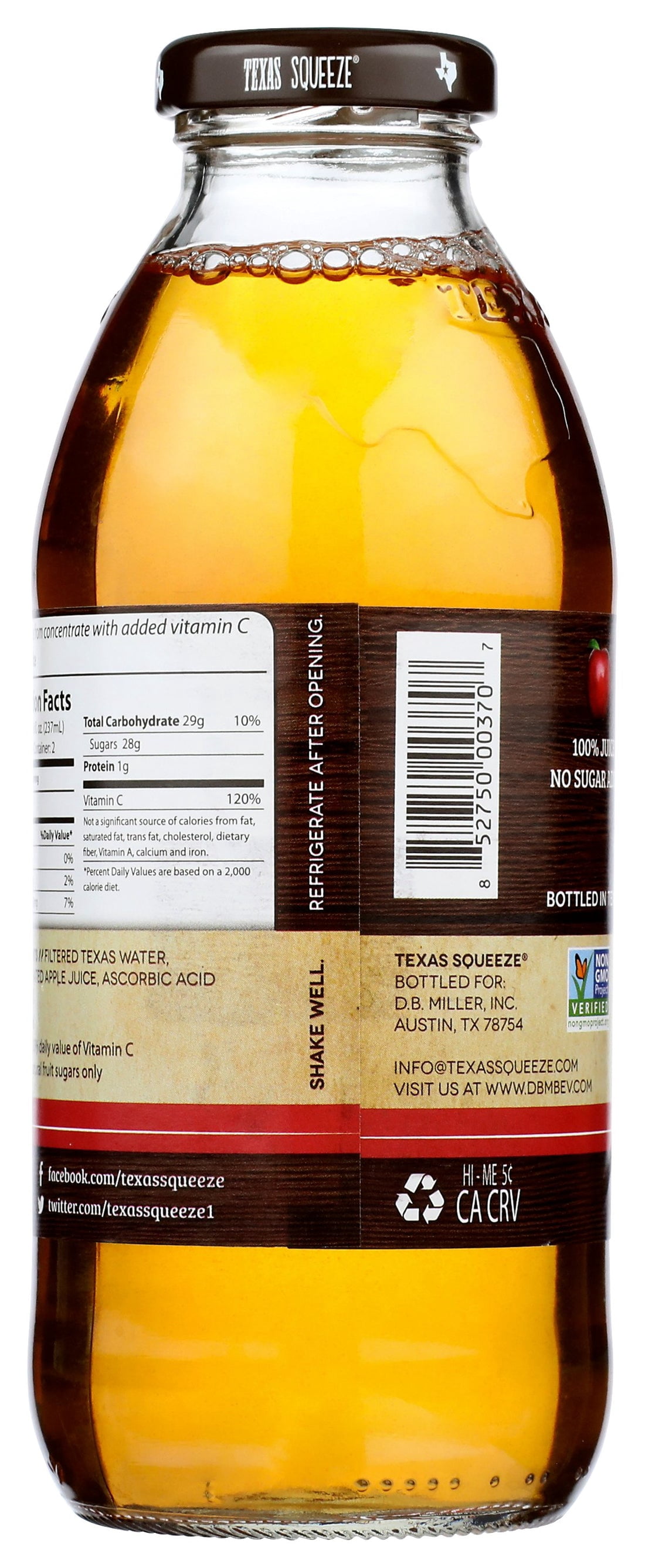 (Pack Of 12) Texas Squeeze Juice Apple 100% 16 Fo