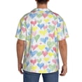 thumbnail image 5 of KLL Hand Drawn Colored Hearts Print Men's Shirt Short Sleeve Button Down Summer Cuba Beach Shirts- X-Large, 5 of 7
