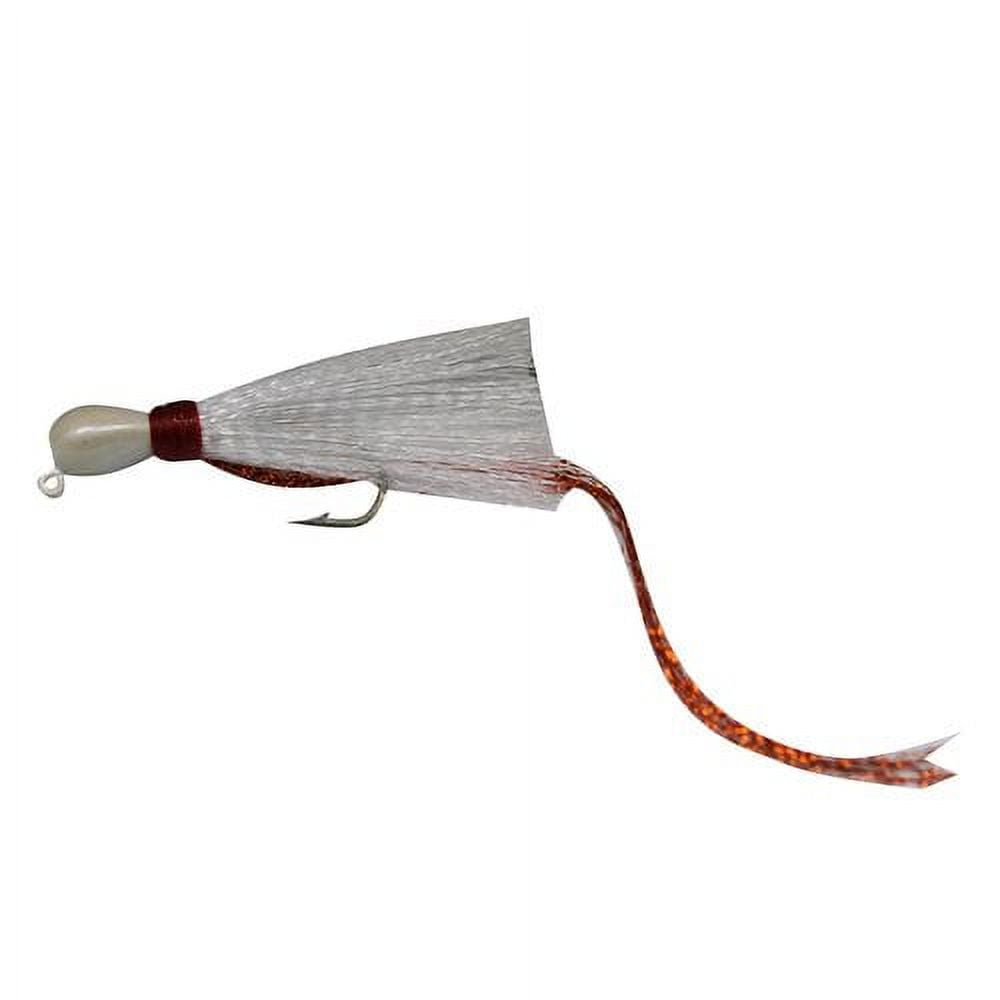 (4 pack) Tsunami Redfish Fishing Jig 3/8 oz. – White and Copper