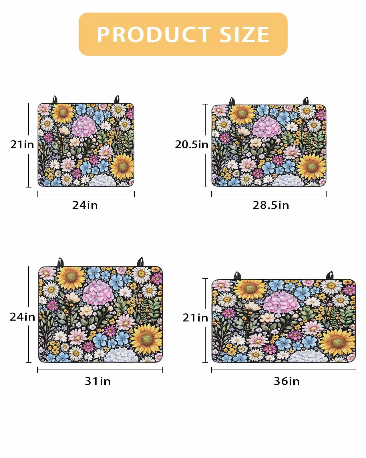 Large Induction Cooktop Protector Mat Sunflower Stove Top Covers for Electric Stove, Colorful Flowers Summer Botanical Decorative Stove Burner Cover Mats, Glass Top Stove Cover