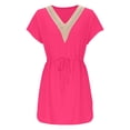 thumbnail image 2 of Sentmoon Robes de Douche Nuptiale pour Invitées Basiques Col en V Robes Formelles pour Femmes Bloc de Couleur Extensible Coupe Régulière Robes Fluides pour Femmes Taille Élastique les Vacances pour le Travail et le Bureau, 2 of 5