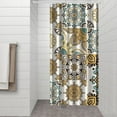 thumbnail image 3 of Small Stall Narrow Shower Curtain 36"W x 72"L – Tropical Bohemian Leaves, Mid-Century Abstract Boho Botanical Bathroom Decor, Vintage Floral Palm Leaf Pattern, Rustic Tribal Folk Style, 3 of 5