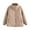 Khaki, variant on Women Winter Jacket with Stand Collar Button Placket Solid Color Flower Pattern Cotton Coat Windproof Warm Thicken Casual Loose Overcoat for Indoor Outdoor