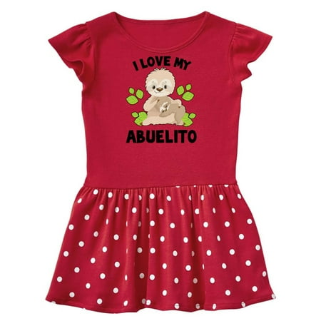 

Inktastic Cute Sloth I Love My Abuelito with Green Leaves Gift Baby Girl Dress