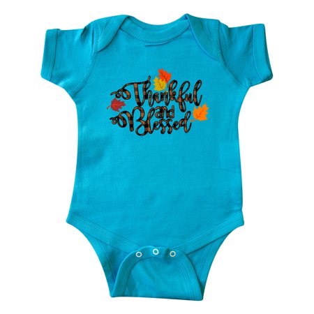 

Inktastic Plaid Thankful and Blessed with Autumn Leaves Gift Baby Boy or Baby Girl Bodysuit