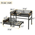 thumbnail image 2 of Harper & Bright Designs Metal Bunk Bed Full over Full with Stairs for Boys and Girls, Vintage Loft Bed with Guardrails for Bedroom, Black+Vintage, 2 of 12