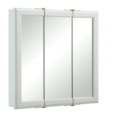 Classic Medicine Cabinet 30-Inch – Durable White Assembled Frame – Bathroom Wall Cabinet with Mirrored Doors – 4.5" X 30" X 24" – White Finish – Design House, 535864-WHT