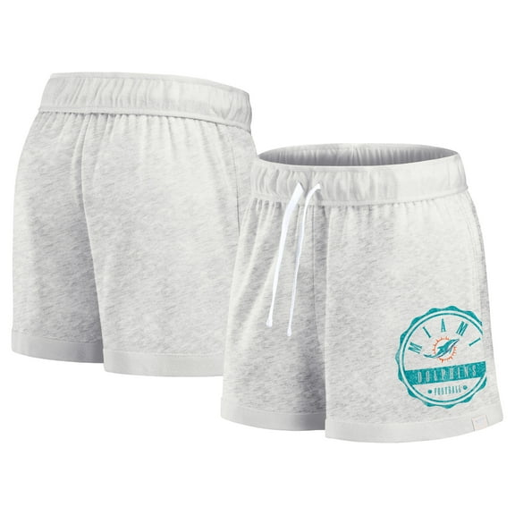 Women's Fanatics Oatmeal Miami Dolphins Vintage Badge Shorts