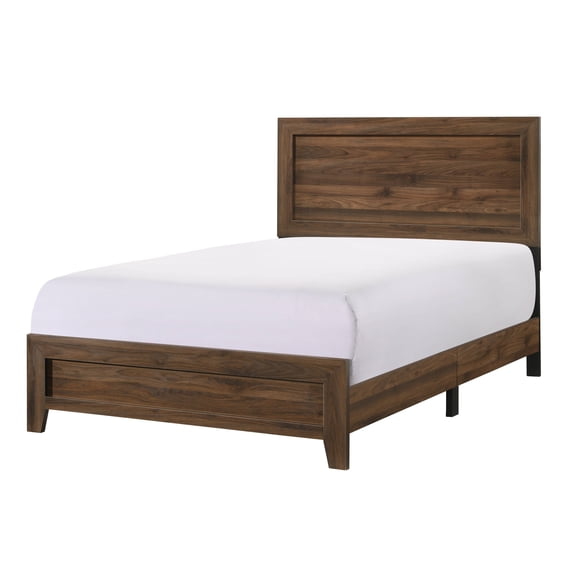 Contemporary 1Pc Full Size Panel Bed Wooden Home Bedroom Furniture Brown Cherry Finish