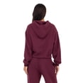thumbnail image 4 of Forever 21 Women's Burgundy Loungewear Cropped Hoodie, Elastic Hem Design for Cozy Lounging, XS, 4 of 6