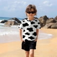 thumbnail image 6 of fnnxnal Girls Cow Print T-Shirt Short Sleeve Crew Neck Multicolor Animal Graphic for Kids Ages 4-12,Size 3-4 T, 6 of 9
