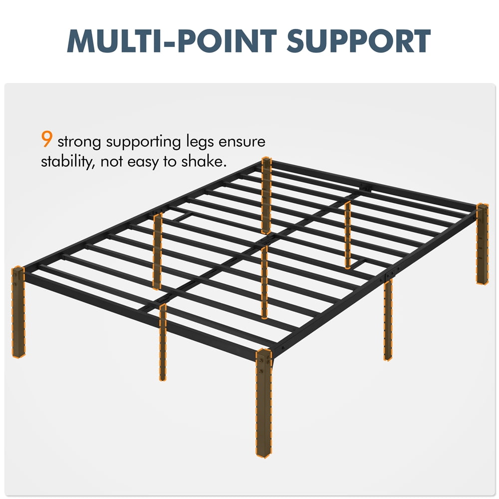 Renwick Jasper Metal Platform Full Bed Frame with Steel Slat Support