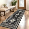 thumbnail image 2 of FairOnly 2'x6' Black Bordered Boho Distressed Runner Rugs for Hallway Washable Soft Runner Rugs for Entryway Laundry Kitchen Rug, 2 of 7