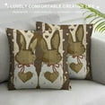 thumbnail image 3 of Nawypu Easter Pillow Covers Rabbit Bunny Brown Stripes Throw Pillow Cases Easter Spring Holiday Farmhouse Decorations Cushion Cover for Sofa Couch, 3 of 5