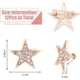 thumbnail image 6 of 12PCS Star Brooch Pin Alloy Pentagram Brooches Rose Gold Rhinestone Badge Metal Brooch Pins for Dress Sweater Scarf Berets Bag Decorations, 6 of 7