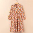 thumbnail image 3 of Vestido Informal de Verano Bohemio Con Cuello En V y Estampado Floral Para Mujer, Corte A, Midi, Para Playa y Uso Diario., 3 of 3