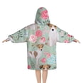 thumbnail image 2 of Jack Russell Terrier Dog and Flower Blanket Hoodies for Kids 6-13YR Oversize Wearable Blanket Hoodies for Boys Girls Teens, 2 of 7