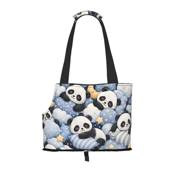 Cute Sleepy Panda Pet Tote Bag Lightweight Shoulder Bag for Shopping and Travel