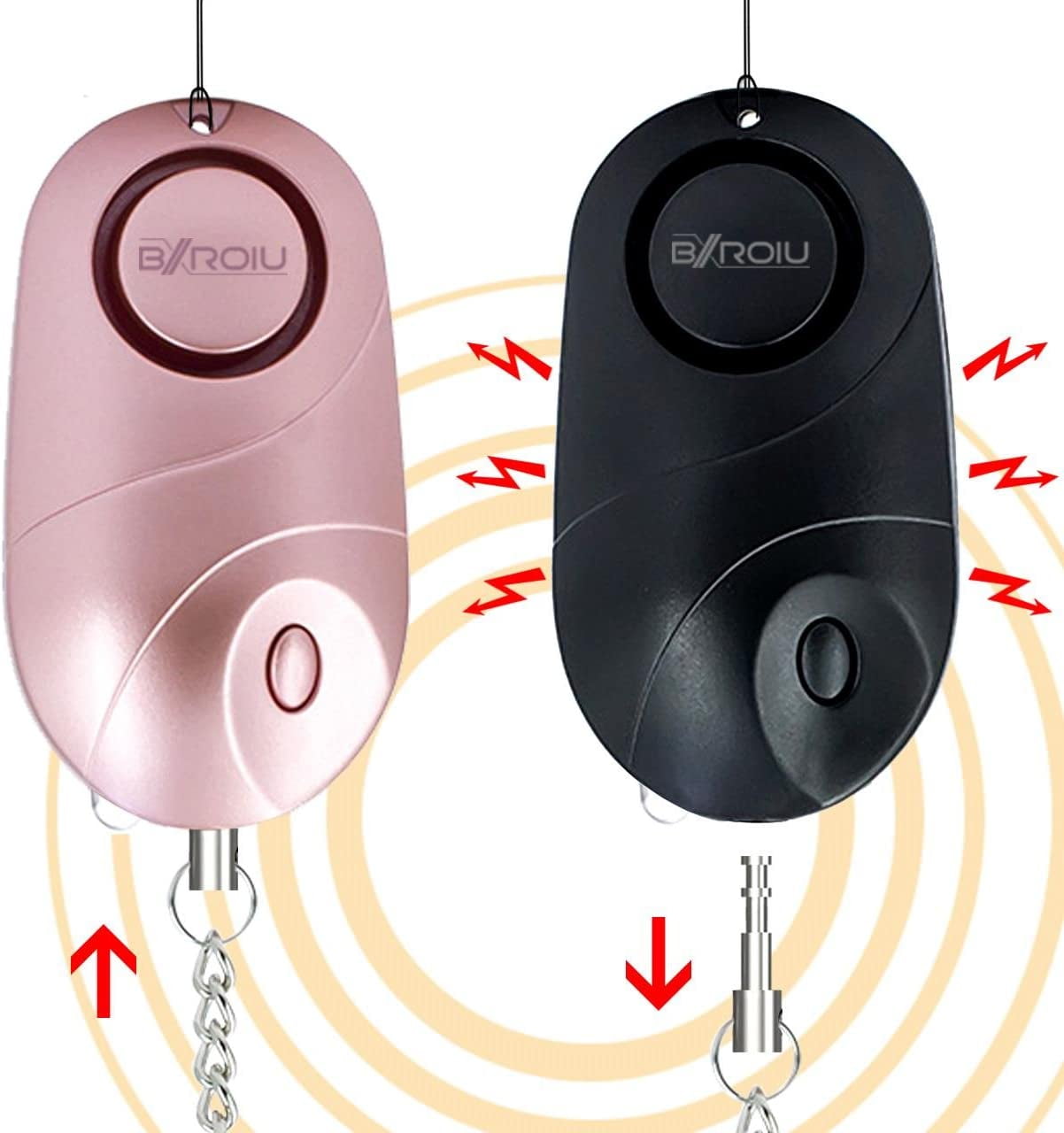 2 Pocket Alarms, 140 Decibel Personal Emergency Security Alarm with LED