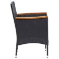 thumbnail image 5 of vidaXL 7 Piece Garden Dining Set with Cushions Poly Rattan Black, 5 of 5