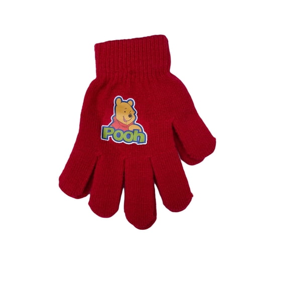 Disney Winnie The Pooh kids knit gloves (red)