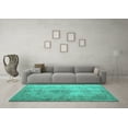 thumbnail image 3 of Ahgly Company Machine Washable Indoor Rectangle Persian Turquoise Blue Traditional Area Rugs, 6' x 9', 3 of 4
