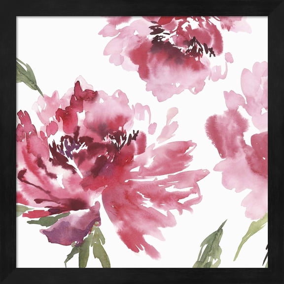Crimson Blossoms II by Isabelle Z, Framed Wall Art, 13.25W x 13.25H