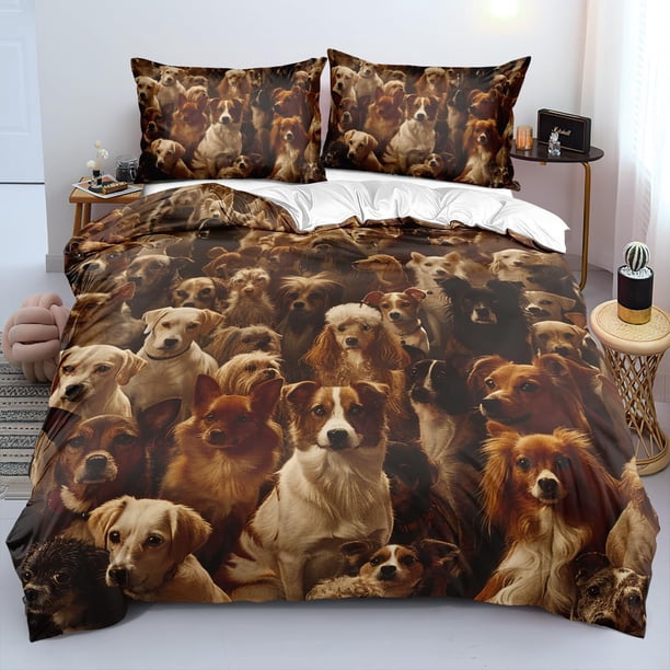 Retriever King Funda Nórdica Negro y Marrón Teddy Dog Funda Nórdica Tipos de Perros