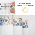 thumbnail image 2 of Flowers No Hooks Shower Curtain with Snap-in Liner Spring Watercolor Blue Pink Floral Gradient Blue Yellow Shower Curtains for Bathroom, Waterproof, Easy Install, Washable 36"x78", 2 of 9
