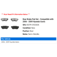 thumbnail image 2 of Rear Brake Pad Set - Compatible with 2006 - 2009 Hyundai Azera 2007 2008, 2 of 2