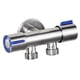 thumbnail image 1 of Grifo de lavadora para baño, grifo de agua fría de acero inoxidable con doble manija, 1 of 4