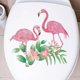 thumbnail image 1 of Románticos flamencos rosados, manteles individuales con flores y hojas, pegatinas para decoración interior de baño, dormitorio y baño, 1 of 4