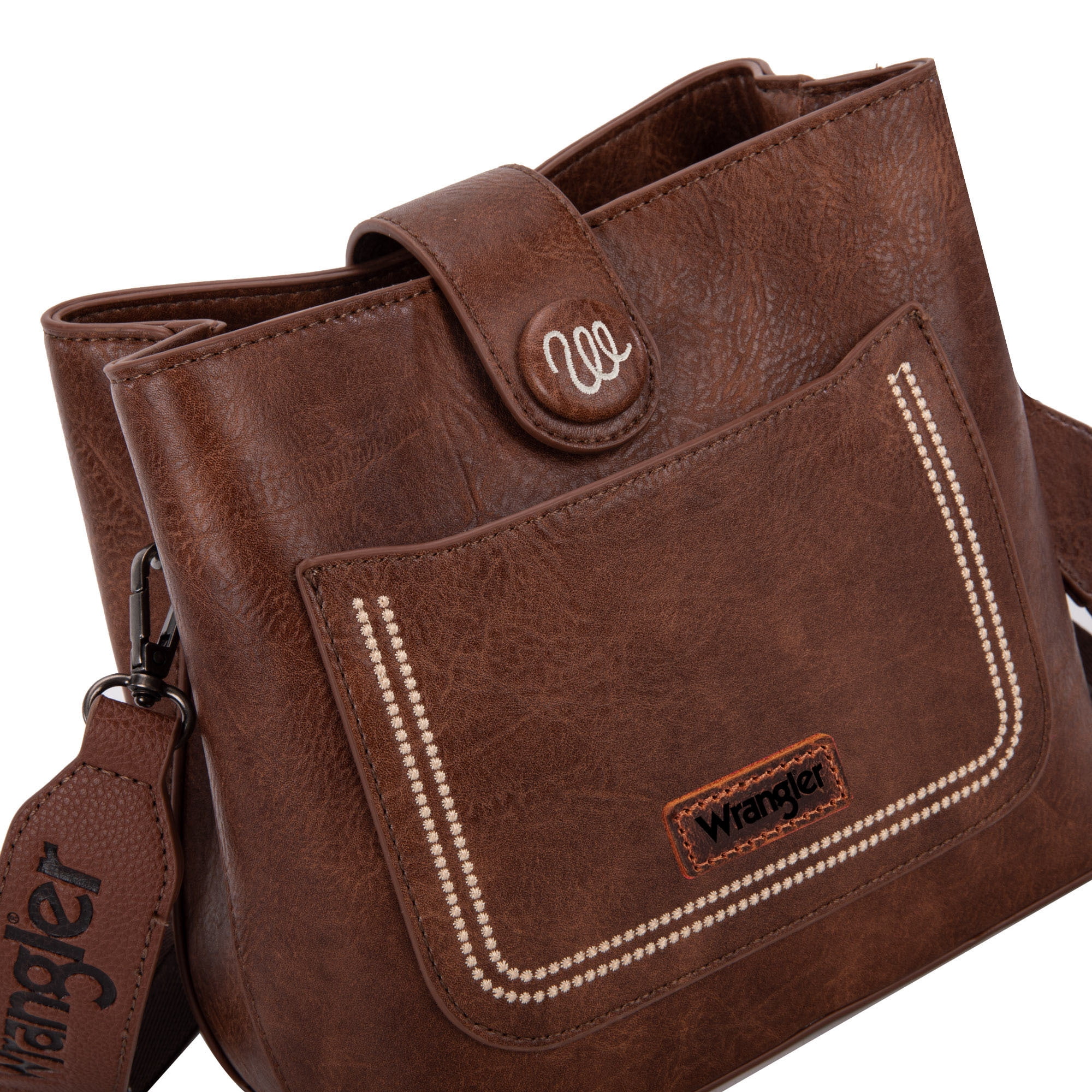 Wrangler Vintage Crossbody Purses for Women Purses and Handbags for Gift 8''H, Brown