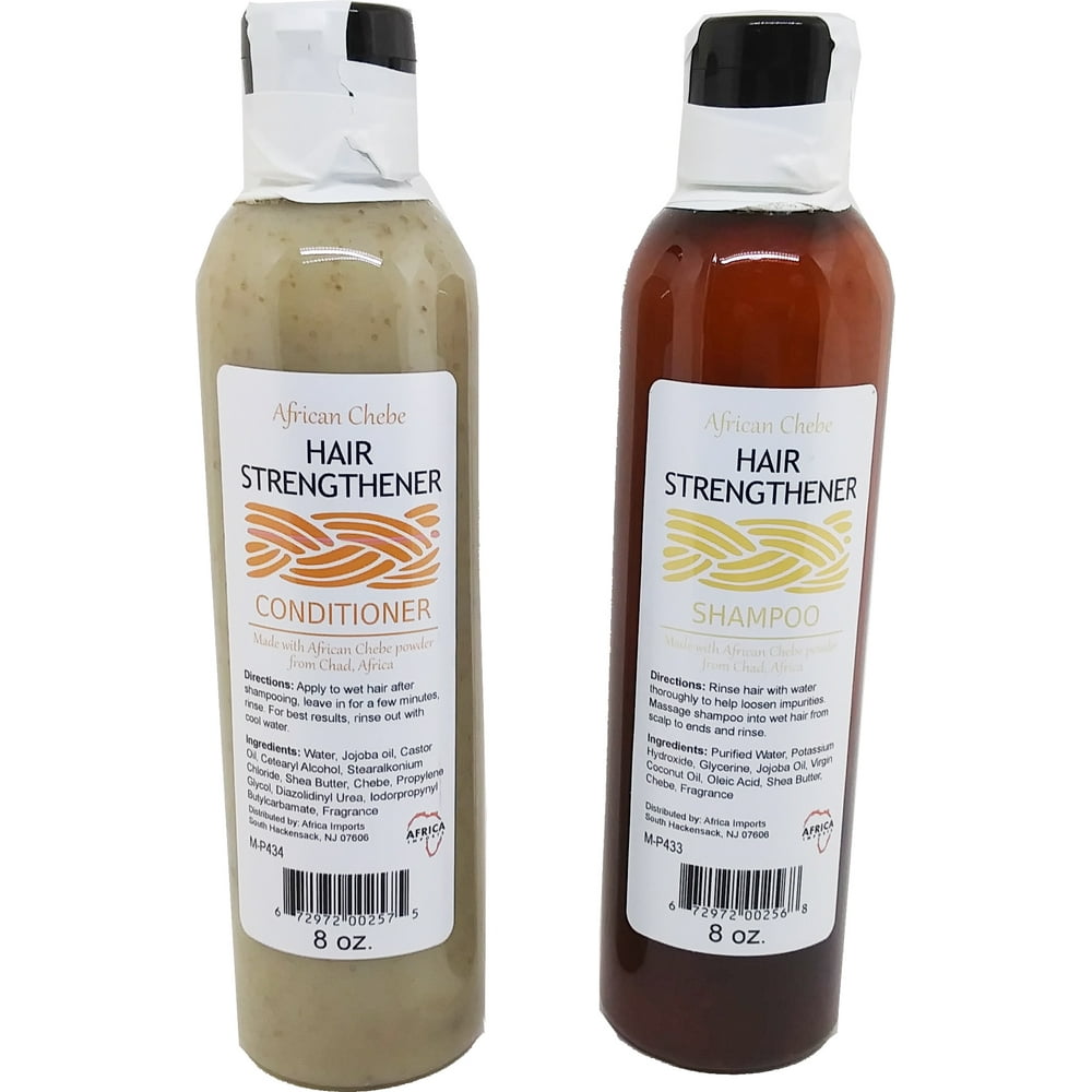 African Chebe Shampoo & Conditioner Hair Strengthener Set [Natural 8