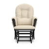 Storkcraft Hoop Glider and Ottoman Black with Beige Cushions