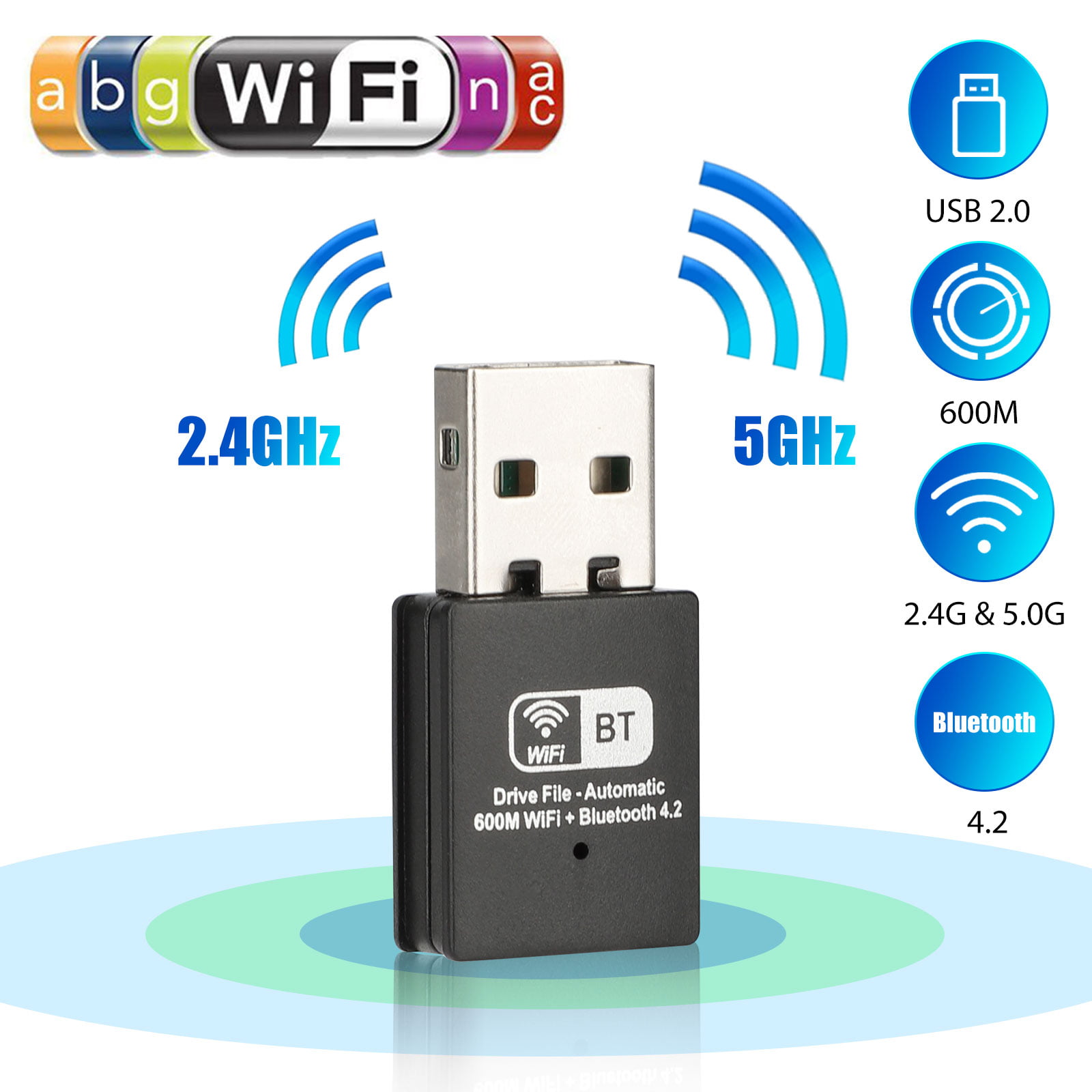 TSV Bluetooth 5.2 USB WiFi for Desktop PC, AC 1300 Mbps USB 3.0 WiFi Dual Band Network with 2.4GHz/5GHz High Gain Internal Antenna, MU-MIMO, Windows 10/8.1/8/7/XP, Mac OS 10.9-10.15 - Walmart.com