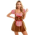 thumbnail image 3 of iiniim Women's Gingerbread Character Costumes Holiday Outfits One Piece A-line Cookie Dress Brown M, 3 of 7