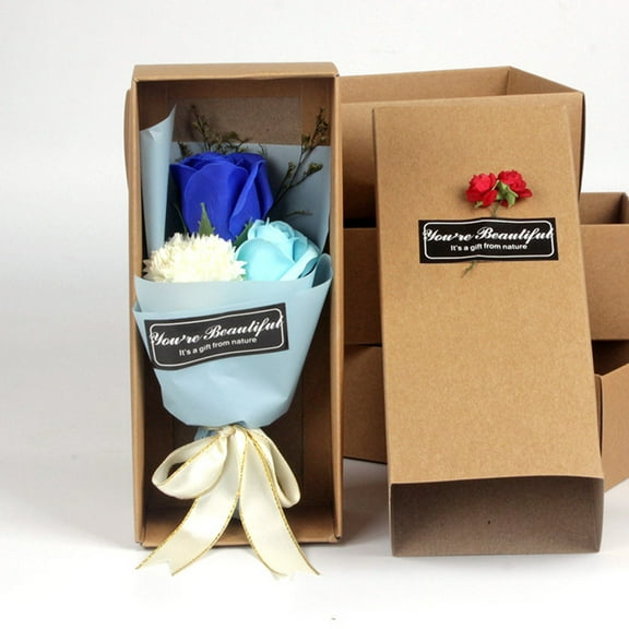 Mouliraty Mother's Day Gift, Simulated Flowers, 3 Carnations, Soap Flower Gift Box, Perpetual Flower Bouquet, Valentine's Day Gift