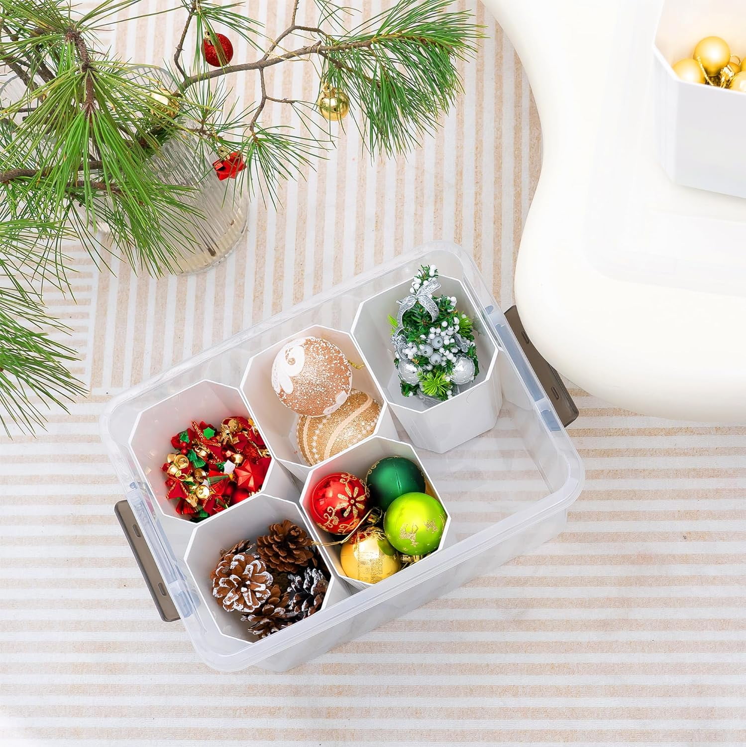 Small Storage Bin with Lids & Handle 8.5 Qt 4 Packs Clear Stackable Toy Organizer Craft for Kids Adult