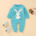thumbnail image 2 of Boys Girls Easter Bunny Knit Sweater Romper Long Sleeve Jumpsuit Clothes, 2 of 9
