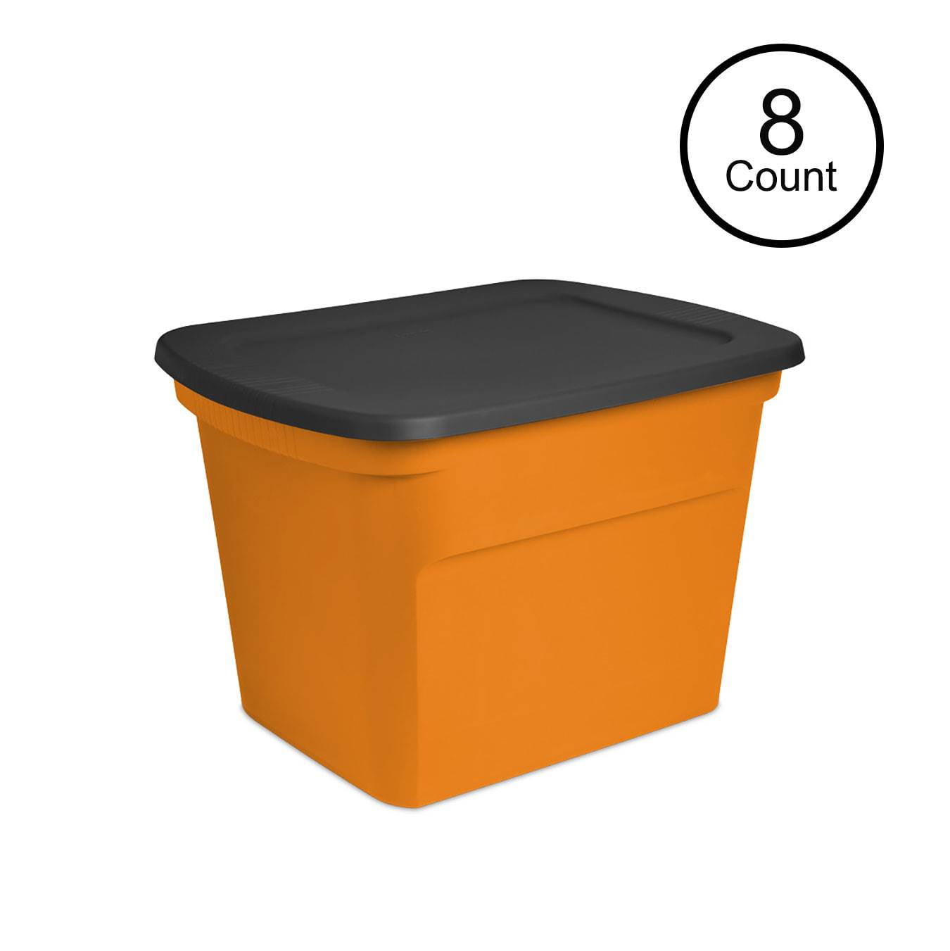 Sterilite 18 Gallon Orange Plastic Storage Container Bin Tote With Lid 8 Pack Walmart Com Walmart Com Sterilite 18 Gallon Orange Plastic Storage Container Bin Tote With Lid 8 Pack Walmart Com Walmart Com