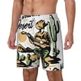 thumbnail image 2 of Uemuo Cowboy Playing Guitar Pattern Mens Swim Trunks Quick Dry Board Shorts with Mesh Lining, Stretch Beach Shorts Quick Dry No-Chafing Board Shorts-3X-Large, 2 of 9