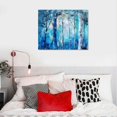thumbnail image 5 of Blue Tree Canvas Wall Art Forest Landscape Picture Modern Birch Trees Nature Teal Abstract Painting Artwork, Large Size for Home Office Living Room Bedroom Bathroom Wall Decor, 5 of 6