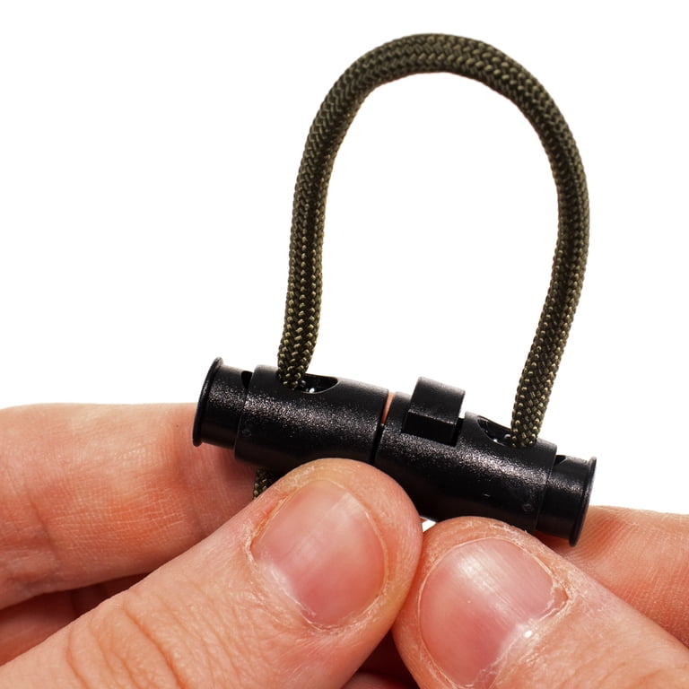 Paracord Planet 2 Hole Detachable Cord Locks – Black, Plastic, and