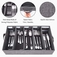 thumbnail image 2 of Flatware Storage Case, Silverware Storage Box Chest with Adjustable Dividers, Fabric Container Holder for Organizing Utensils, Cutlery, Flatware, Kniv, 2 of 2