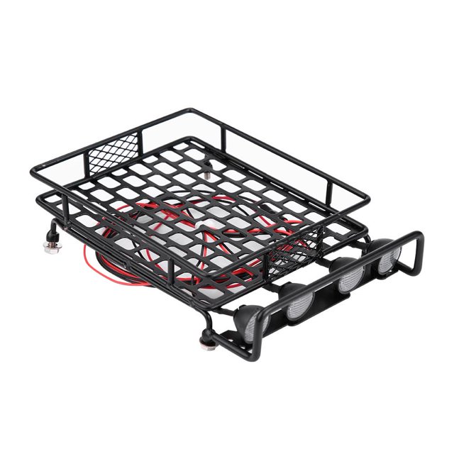 Greensen Large Size Roof Rack Luggage Carrier With LED Light Round for Axial SCX10 1/10 RC Car, RC Roof Rack,RC Roof Rack Luggage