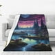 thumbnail image 1 of Fotbe Fantasy Landscape Starry Night Manta de Franela Acolchonada con Estampado, Súper Suave y Esponjosa, Extra Grande para Sofá, Cama, Uso Todo el Año-80"x60", 1 of 7